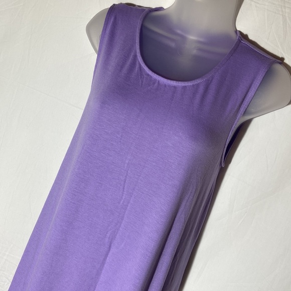 ZENANA PREMIUM Sleeveless Dress. Side Pockets. Lavender. Medium. - Picture 4 of 6